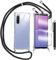 TTSWJBD Handykette für Sony Xperia 10 V Hülle mit Displayschutzfolie Schutzfolie, Necklace Handyhülle mit Abnehmbar Kordel zum Umhängen Transparent Silikon Schutzhülle mit Band in Schwarz