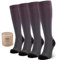 SONORAN 2 Pairs Kompressionsstrümpfe Damen und Herren Klasse 2 Stützstrümpfe Kompressionssocken Compression Socks Kompression für Running, Reisen, Sport L/XL （Grau Rot）