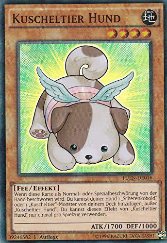 FUEN-DE016 - Kuscheltier Hund - Super Rare - Deutsch - Fusion Enforcers - mit LMS Trading Fieldcenter-Karte Yugioh