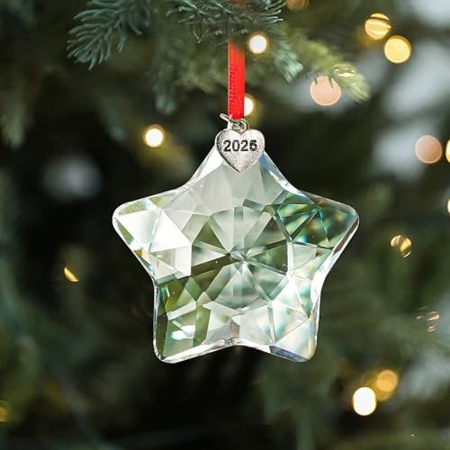 KANPURA 2025 Hanging Ornaments Glass Crystal Pentagram Prism Hanging Decorations Perfect for Home Decorations