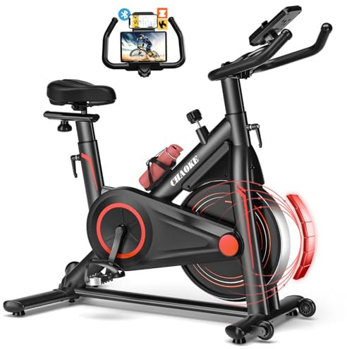Bicicleta Estática, CHAOKE Indoor para Uso Doméstico (2025) - Bici Estatica Magnética, Ultra Silenciosa, Duradera, Resistencia Ajustable, Asiento Cómodo, APP, Max.160kg