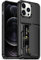 Aolcev for iPhone 12/12 Pro Case with Card Holder [Max 4 Cards] Heavy Duty Protective Shockproof Dual Layer Hard PC Soft TPU Bumper Card Slot Wallet Case Cover for iPhone 12/12 Pro Phone Case-Black