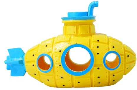HarmonyCrafts One Piece Hollow Submarine Artificial Resin Hollow Submarine Fish Tank Hiding Aquarium Decoration Thematic Ornaments