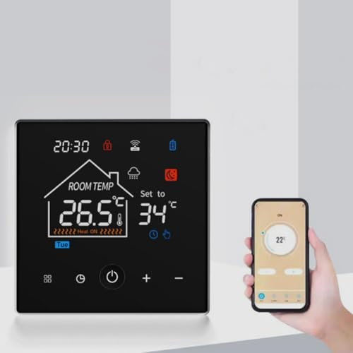 Termostato Intelligente Wifi, Telecomando Programmabile Per Caldaia A Gas Riscaldamento, Compatibile Con Google Per Alexa, Con Funzione Di Blocco Bambini, Smart Digitale Termostato Ambiente Parete
