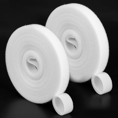 HJZHII 2 Pièces 5M Sangles de Câble,Attaches de Câble,Serres cables Ruban de Fixation Bande à Crochet Boucle Organisateur pour Cordes et Câble Electrique Sangle Scratch Attache Cable Réutilisables