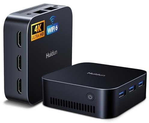 Huidun H20 Mini PC W-11 Pro, Intel Alder Lake-N97 (jusqu'à 3,6 GHz),16Go LPDDR5 512Go SSD Mini Ordinateur De Bureau,Triple HDMI 4k,3XUSB 3.0,WiFi 6,BT 5.2,Ethernet Gigabit Double pour Bureau.
