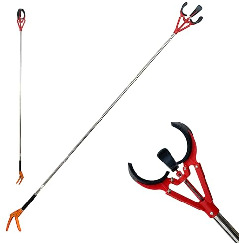 TANIASHOP Asta Pinza Raccogli Frutta da Giardino Raccoglitore Oggetti Rifiuti 'H 2MT' per Afferrare Oggetti Difficili da Raggiungere Leggero Raccoglitore Frutta da Albero per Arance, Limoni, Fichi