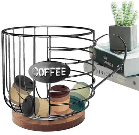 Organizador de almacenamiento de café para tazas y cápsulas K | Accesorio de bar de café de comercial para librerías, oficinas y uso doméstico. Dispensador de vainas compacto con