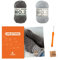 myboshi Häkelset Socken Shimanto, Häkelset für Anfänger, inkl. No.2 Wolle, Häkelnadel und Anleitung, Label, Häkelpaket, 85% Baumwolle, 15% Kapok Grau mit Häkelnadel