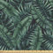 ABAKUHAUS Palmblatt Stoff als Meterware, Frischer Hawaii-Sommer, Seidiger Satin Stoff Zum benähen von Heimtextilien, 2M (148x200cm), Dunkelgrün Schwarz