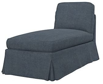Soferia Überzug Kompatibel Mit Ektorp Freistehende Recamiere Bezug Schonbezug Chaiselongue-Bezug Husse Wasserabweisend Fleckschutz Softi Grau Anthrazit