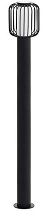 EGLO Außen Stehlampe Ravello, 1 flammige Außenleuchte, Standlampe aus verzinktem Stahl in Schwarz und Kunststoff in Weiß, Außenlampe mit E27 Fassung, IP44