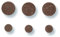 Libaro Wandhaken marmoriert 6er Set, 3 kleine und 3 große Kleiderhaken, runde dekorative Garderobenhaken (braun)