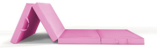 ALOHA Klappmatratze, Gästematratze, 4-teilige Faltmatratze zusammenklappbar Matratze mit Transporttasche Farbe und Größe wählbar (Pink / 70cm x 195cm x 8cm)