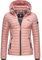 MARIKOO leichte Damen Übergangsjacke kurz mitteldick gefütterte Steppjacke mit Kapuze Samtpfote Powder Rose Gr. S
