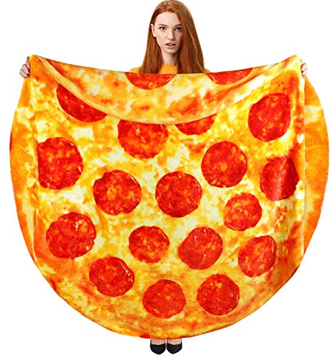 Hommtina Pizza-Decke – doppelseitige riesige Tortilla-Decke, lustige Geschenke für Erwachsene, Jugendliche und Kinder (180 cm)