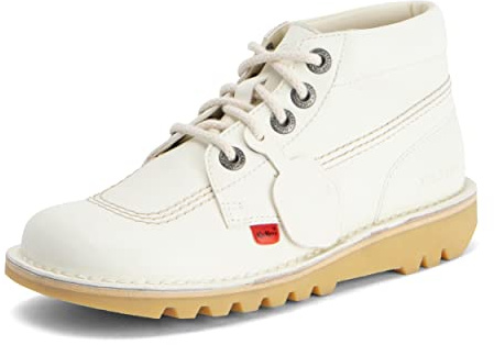 Kickers Unisex's Kick Hi Classic Ankle Boots | Plant Based Material | Extra Comfortable | Added Durability | Premium Quality Ve, White, 11 UK