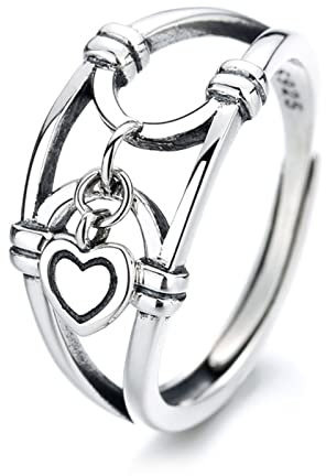 Whoiy Adjustable Ring, Silberringe Damen 925 Geliebte Kostenlose Gravur Geschenk zum Valentinstag