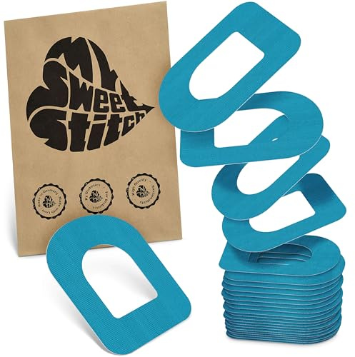 MySweetStitch 25 Ringpatches für Omnipod 5/DASH/EROS oval Petrol | Stabilisiert ablösende Ränder, Mitte bleibt frei, wasserfest und flexibel, bis zu 3 Tage Halt