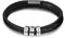 OTXIXTO Bracelet Cuir avec Personnalisé Nom Anneaux Boucle Magnétique Cadeau de ID Bracelet pour Lui Homme Papa Petit Ami Grand-père Mari S3