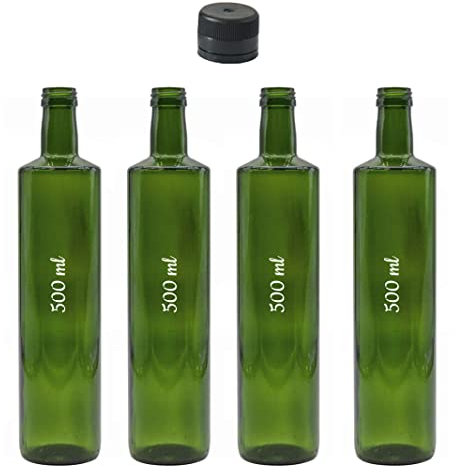 ESENCIA ANDALUSI 12 o 6 Botellas vacías, Botella de Vino Botella de Licor Botella de Aceite Botella cerveza, Cristal, tapón, Botella Vidrio. Dórica 500 ml (6 Unidades)