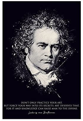 MJKO Leinwand-Poster, Ludwig Van Beethoven, Schlafzimmer, Dekoration, Sport, Landschaft, Büro, Raumdekoration, Geschenk, ohne Rahmen, 30 x 45 cm