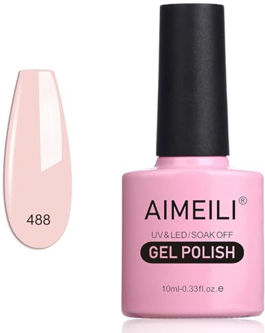 AIMEILI Gel Nail Polish, UV LED Soak Off Nail Art Manicure Pedicure Ideal for Salon Studios & Home Use, Long Lasting & Easy to Apply - (488) 10ml