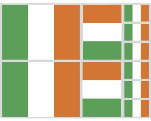 Samunshi® Aufkleber Set Irland Autoaufkleber 10 Flaggen Set 15cm Set Irland