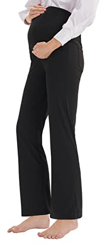 LaiEr Pantalon de maternité Confortable Pantalon de Yoga décontracté à Jambe Large avec Panneau de Ventre supplémentaire Pantalon décontracté Pantalon de maternité Extensible