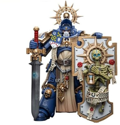 Joytoy Warhammer 40K: Ultramarines Primaris-Kapitän mit Relikt-Schild und Machtschwert, Maßstab 1:18 Figur