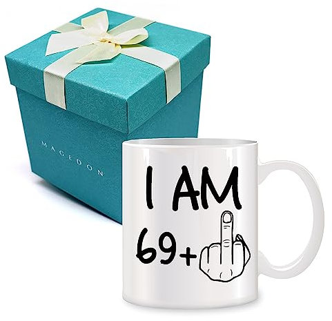 Magedon 70th Birthday Mug - Hilarious Joke Gift for Men & Women Turning 70. 70th Birthday Gifts for Dad, Mum, Grandad, Grandma, Husband - White