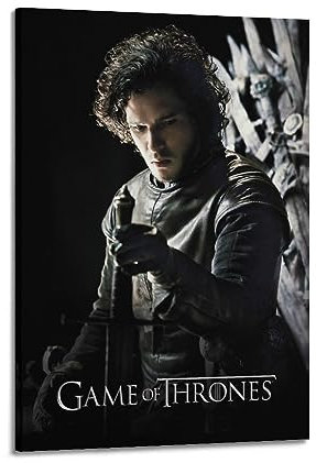 VZRSQZK Game of Thrones Jon Snow Poster, dekoratives Gemälde, Leinwand-Wandposter und Kunstdruck, modernes Familienschlafzimmer-Dekor-Poster, 50 x 75 cm