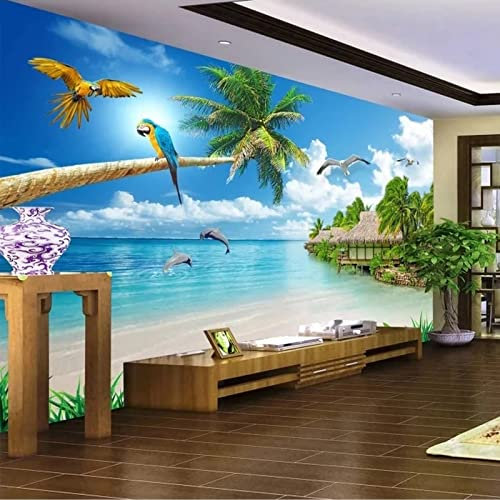 YUSENHUA Fototapete 3d wohnzimmer tapete hawaii seascape kokosnussbaum heim schlafzimmer hintergrund wand kunst aufkleber wandmalerei
