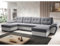 Easy4You ENZO Grau/Weiß Eco-Leder Ecksofa U-Form 336 x 97 x 157 cm mit Schlaffunktion und Stauraum - Schlafsofa mit Bettkasten - Moderne Wohnzimmermöbel – Stoff: SORO 93 + Soft 17