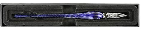 Jacques Herbin 21819T - Pluma de cristal retorcida (18 cm), color azul