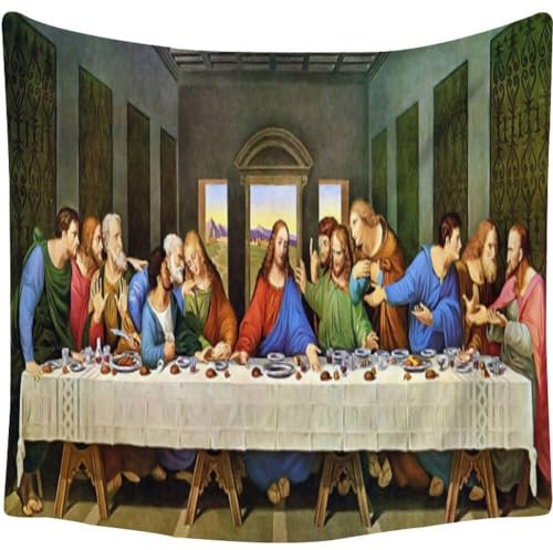 Große Wandteppiche aus Stoff, Wandteppich „Letztes Abendmahl“, Christus Jesus, Ostern, katholisch, Wandbehang, Raumdekoration, Weihnachtsdekoration