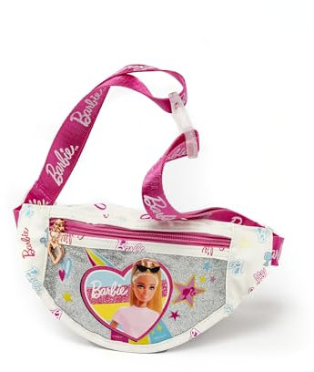 ODS - Barbie, Marsupio per Bambine con Tasca Frontale, Cerniera e Cintura Regolabile, Incluso 1 Foglio di Stickers Barbie, Accessorio Fashion in Ecopelle, Età Consigliata +3 Anni