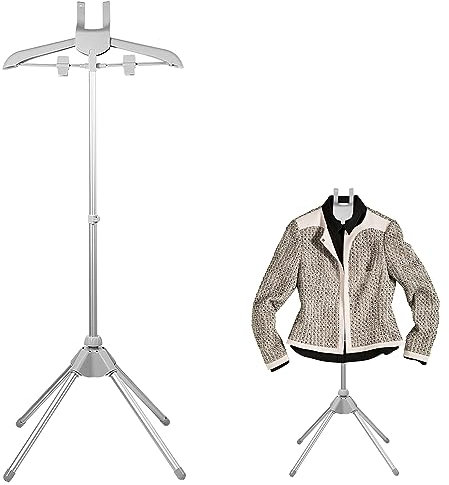 Steamer Stand, Folding Telescopic Clothes Steamer Holder, Height Adjustable Steamer Stand For Clothes,Handheld Garment Steamer Racks Clothes Hanger for Home Steam Ironing Clothes (Grey)