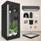 EECVKKY Growzelt Komplettset mit LED Dimmbarer Vollspektrum Grow Lampe, 600D-Oxford-Canvas, Hydroponics Growing Tent Set mit Ventilator, Abluft Aktivkohlefilter 40 * 40 * 120cm/15.7 * 15.7 * 47.2in