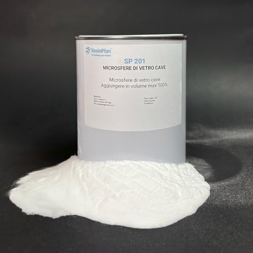 ResinPlan SP 201 Microsfere di Vetro Cave, qualità Superiore, per Manufatti Leggeri e Stucchi Carteggiabili