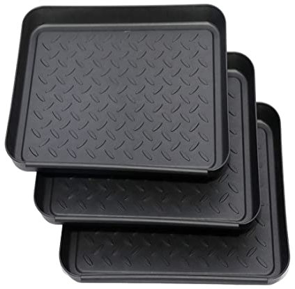Bandeja de Zapato Bootea Cuadrada Bandeja Impermeable bandejas de Goteo de plástico multipropósito de Goma para Zapatos de Entrada Pets 3pcs bandejas de Goteo
