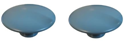 SANCHAKOU Holzgriffe Küchenschränke 2 Stück Schranktür-/Schubladengriff Aus Massivholz Rund Für Schrank Kleiderschrank Holz Einlochtürgriff Blau 10 Cm