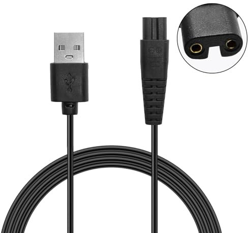 Mugust USB Charging Cable for Electric Shaver Trimmer Power Cord Charger Adapter Compatible with Xiaomi Mijia Razor MJTXD01SKS Replacement Cable (Black)
