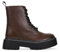 BOSANOVA Stivali militari stile punk realizzati in pelle vegana con piattaforma dentata e lacci fino alla parte superiore. Chiusura con cerniera. Scarpe da donna, marrone, 39 EU
