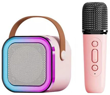 Acouto Mini -Karaoke -Maschine Karaoke -Lautsprecher mit Drahtlosen Mikrofonlicht -Effekten Tragbares Karaoke -System mit Akku für Home Party mit 2 Mikrofon -Premium -Sound: Dieser