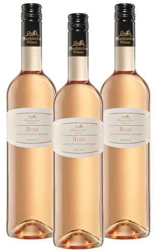 Oberkircher Winzer Rosé trocken - VINUM NOBILE - Roséwein Cuvée aus Spätburgunder & Merlot mit Aromen von Erdbeeren, Himbeeren & roten Stachelbeeren, Qualitätswein aus Baden (3 x 0,75l)
