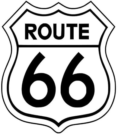 CHSLO Adesivi per Auto 13.9x16CM ROUTE 66 Nero/Argento Vinile Decalcomanie Auto Adesivo Auto-styling