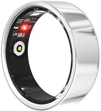 LONGLU Smart Ring für Männer Frauen Fitness Tracker Ring mit Herzfrequenz/Blutsauerstoff/Schlaf/Sport/ IP68 Wasserdicht, Gesundheits-Tracker für iPhone & Android (Silber, 10)
