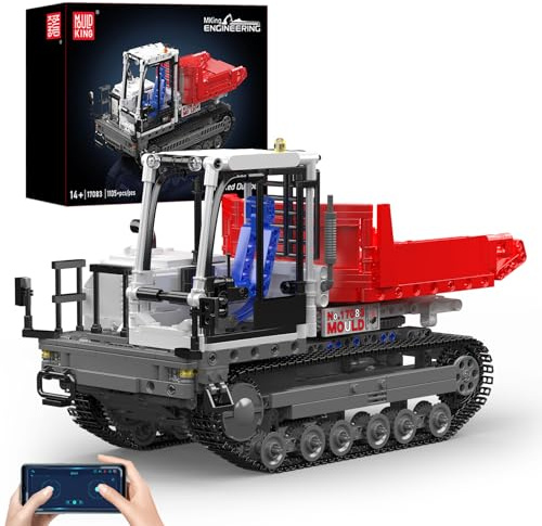 Mould King 17083 Verfolgter Dumper Klemmbausteine Bausatz Kit, 1105+ PCS MOC Dumper Klemmblöcke Set mit APP und Fernbedienung, STEM Bauspielzeug für Jugendliche/Erwachsene