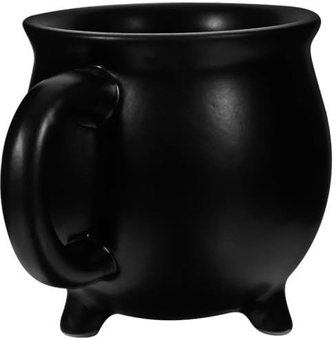 CLISPEED Tazza in Calderone Halloween Mug Decorativo Nero Opaco per Tè e Bicchiere da Bere Originale per e Regalo Festivo
